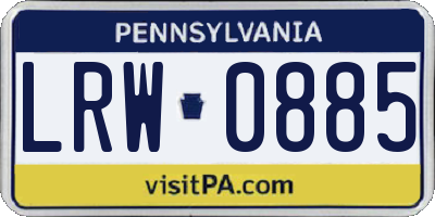 PA license plate LRW0885