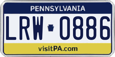 PA license plate LRW0886