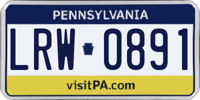 PA license plate LRW0891