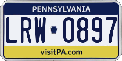 PA license plate LRW0897