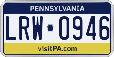 PA license plate LRW0946