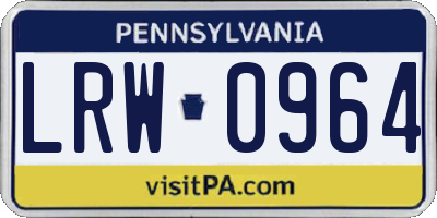 PA license plate LRW0964