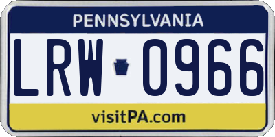 PA license plate LRW0966