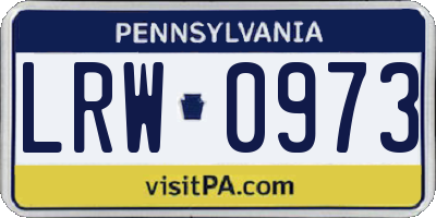 PA license plate LRW0973