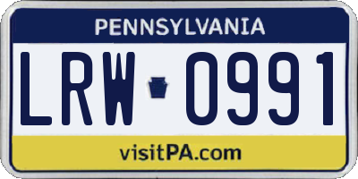 PA license plate LRW0991