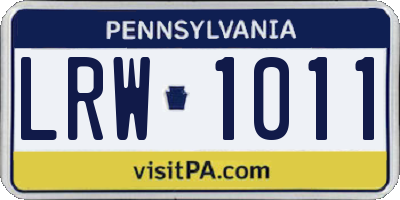 PA license plate LRW1011