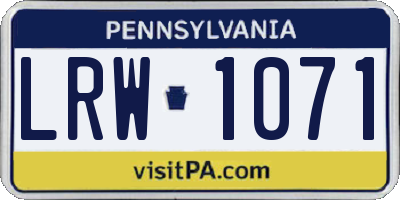 PA license plate LRW1071