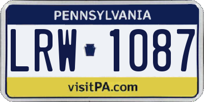 PA license plate LRW1087