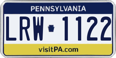 PA license plate LRW1122