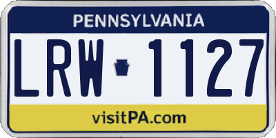 PA license plate LRW1127