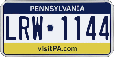 PA license plate LRW1144