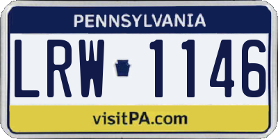 PA license plate LRW1146