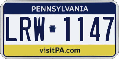PA license plate LRW1147