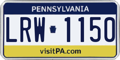 PA license plate LRW1150