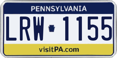 PA license plate LRW1155