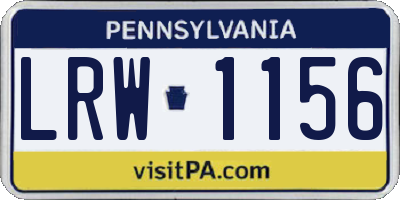 PA license plate LRW1156