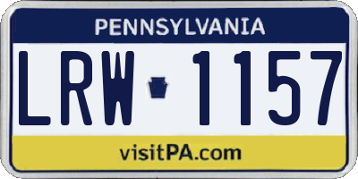 PA license plate LRW1157