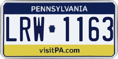 PA license plate LRW1163
