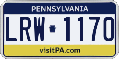 PA license plate LRW1170