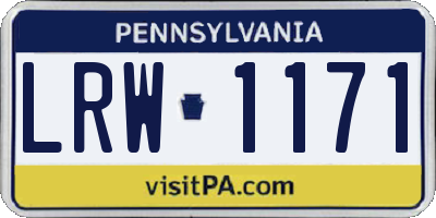 PA license plate LRW1171