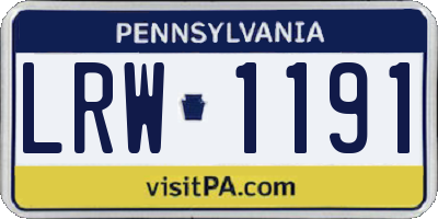 PA license plate LRW1191