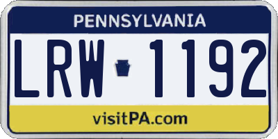 PA license plate LRW1192