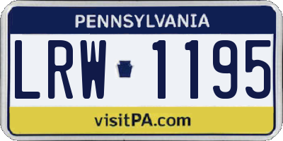 PA license plate LRW1195