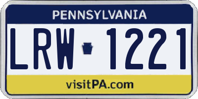 PA license plate LRW1221