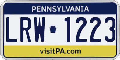 PA license plate LRW1223