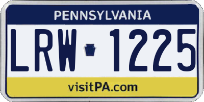 PA license plate LRW1225