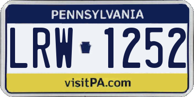 PA license plate LRW1252