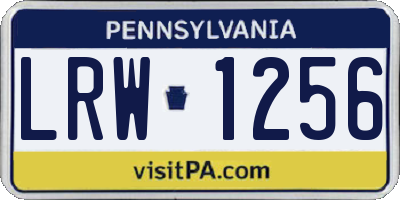 PA license plate LRW1256