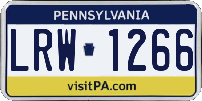 PA license plate LRW1266
