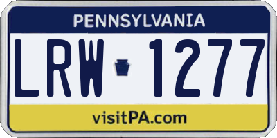 PA license plate LRW1277