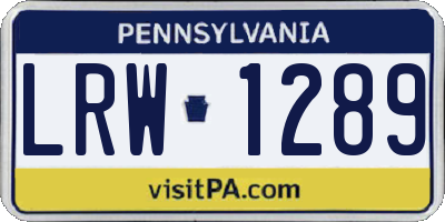 PA license plate LRW1289