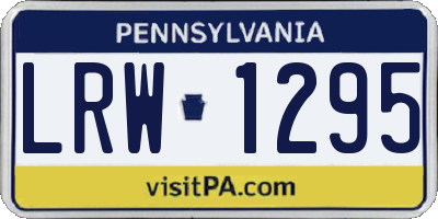 PA license plate LRW1295