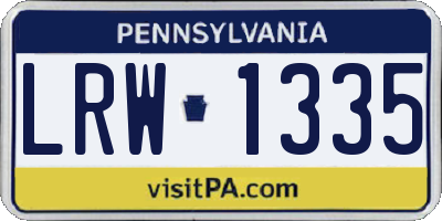 PA license plate LRW1335