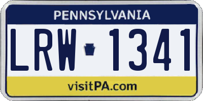 PA license plate LRW1341
