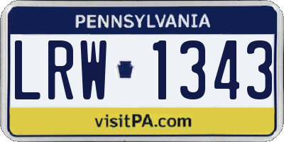 PA license plate LRW1343