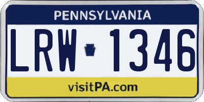 PA license plate LRW1346