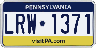 PA license plate LRW1371
