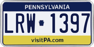 PA license plate LRW1397