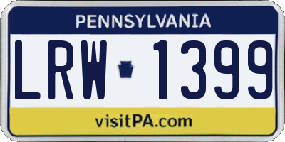 PA license plate LRW1399