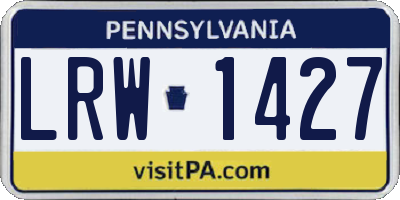 PA license plate LRW1427