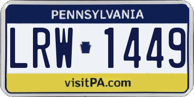 PA license plate LRW1449