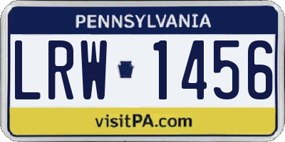 PA license plate LRW1456