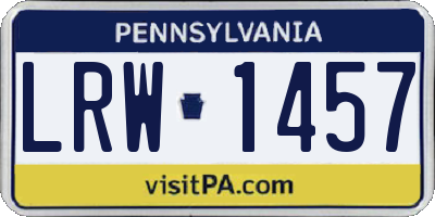 PA license plate LRW1457