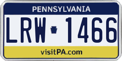PA license plate LRW1466