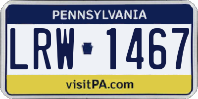PA license plate LRW1467