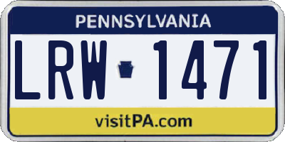 PA license plate LRW1471